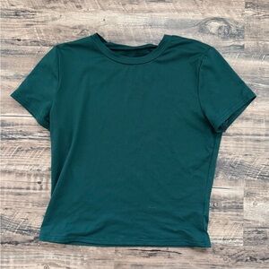 SHEIN Deep dark green Short Sleeve Tee